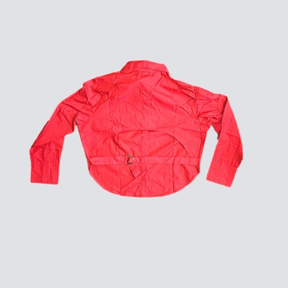 18 Centimeters Hot Pink Poplin Open Back Shirt, 3X - Picture 3 of 3